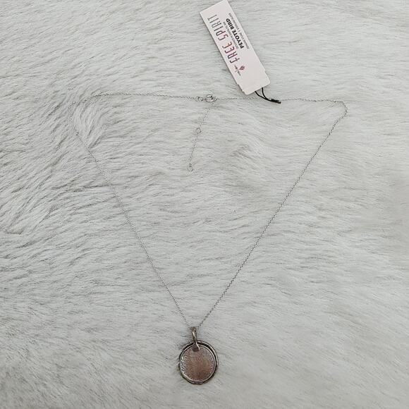 NEW Free Spirit Peyote Bird Silver Chain Necklace Lotus Flower Coin Pendant - Picture 2 of 8